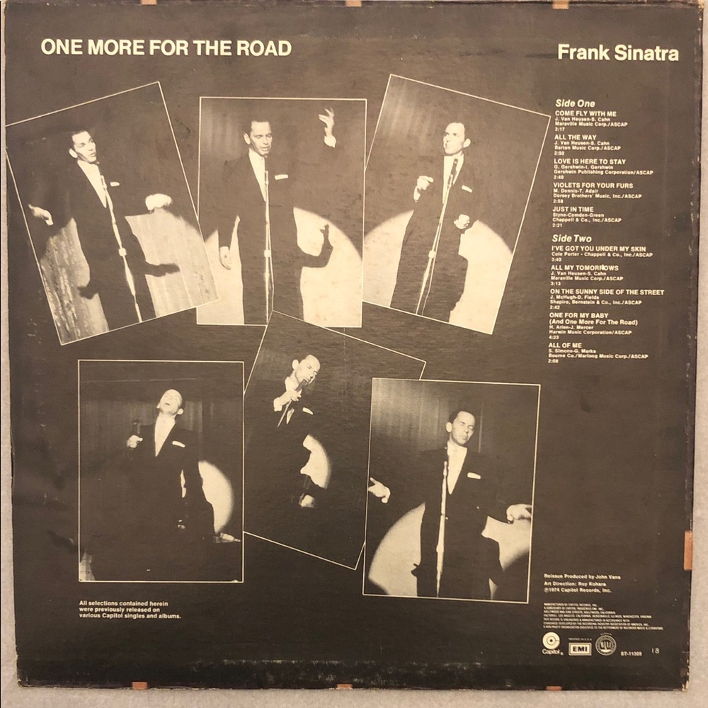Frank Sinatra Vinyl Lp Record Album One More For The Road ‘74